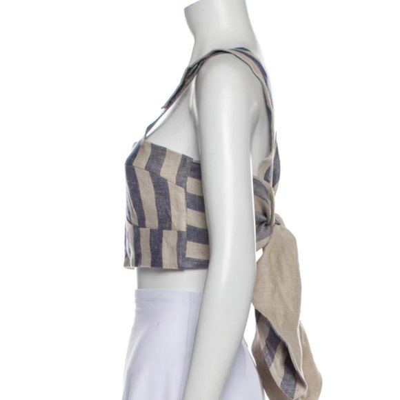 Minimalist Striped Square Neckline Crop Top - Picture 2 of 4